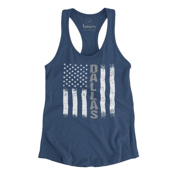 Dallas Flag Teecart Tank Top Navy - Picture 1 of 3